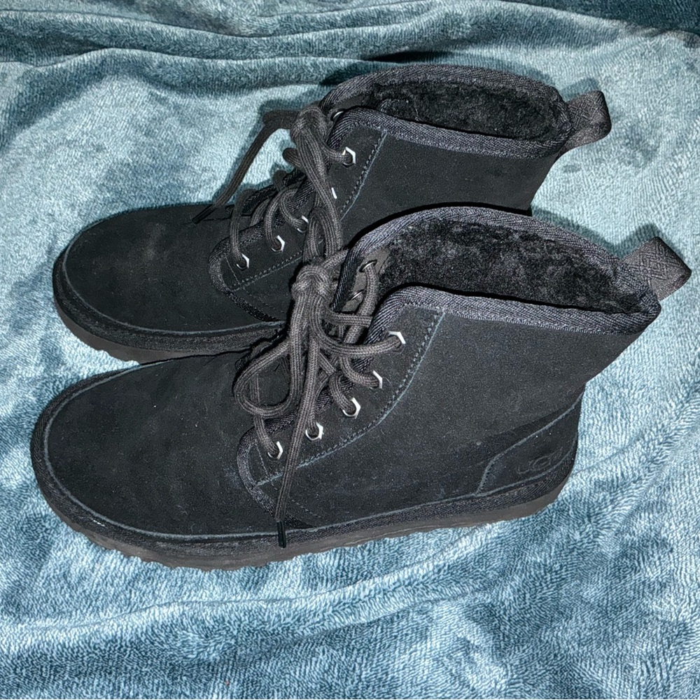 UGG Men’s Black Suede Lace-Up Boots